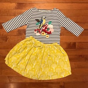 5-6 Mini Boden bird outfit for fall